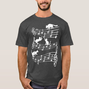 Camiseta Música Cat Cute Gatos Músico De Piano Jugando