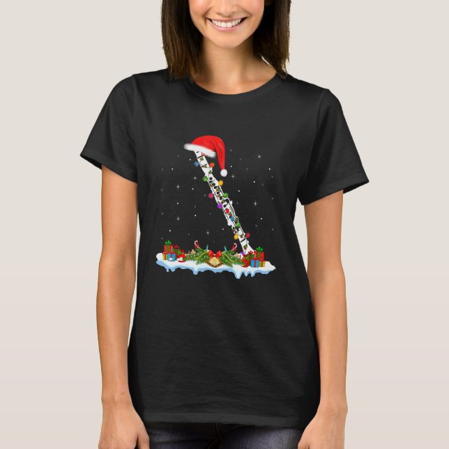 Camiseta Música Clarinet Santa Hat Iluminando a Cristo Clar (Anverso)