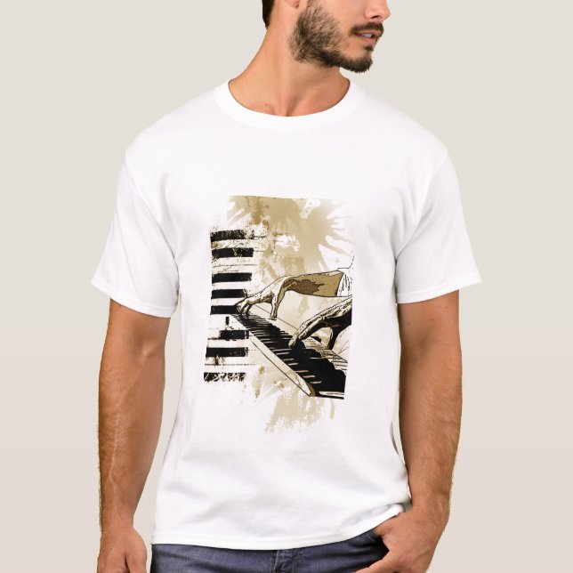 Camiseta música clásica del piano (Anverso)