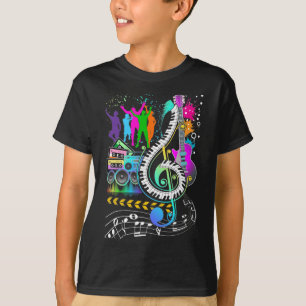 Camiseta Música Clemente Colorida Nota Música Pianista
