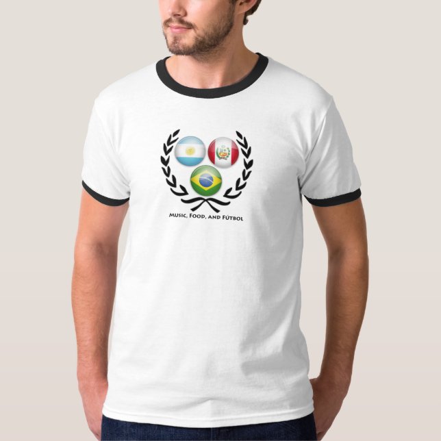 Camiseta Música, comida, y Futbol v. 2 (Anverso)