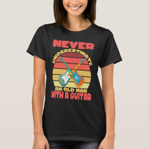 Camiseta música con citas de guitarra del viejo hombre de g