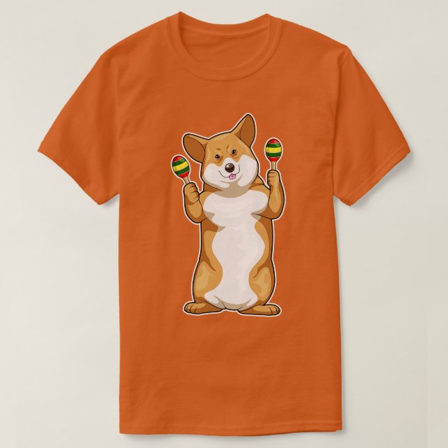 Camiseta Música Corgi Maracas (Diseño del anverso)