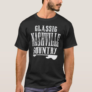 Camiseta Música Country Clásica de Nashville Guitarra Tenne