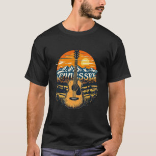 Camiseta Música Country de Guitarra Vintage Tennessee Estad
