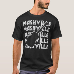 Camiseta Música Country de Nashville Tennessee Guitarra Ret