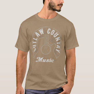 Camiseta Música country fuera de la ley para mujeres Guitar