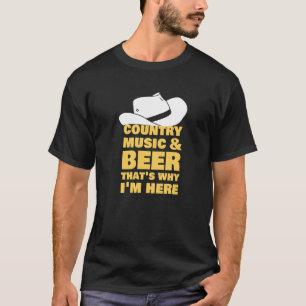 Camiseta Música Country Y Cerveza Por Eso Estoy Aquí