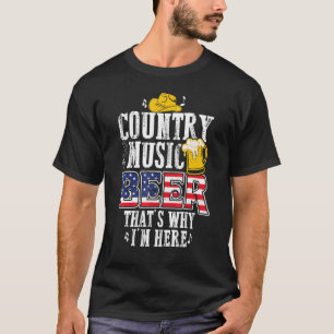Camiseta Música country y cerveza por eso estoy aquí