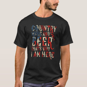 Camiseta Música country y cerveza por eso estoy aquí estado