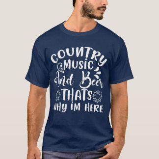 Camiseta Música country y cerveza, por eso estoy aquí vinta