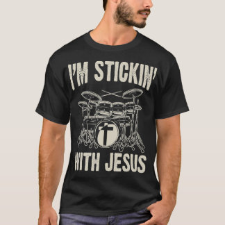 Camiseta Música cristiana Funny Drum Jesus Rock Drummer Gif