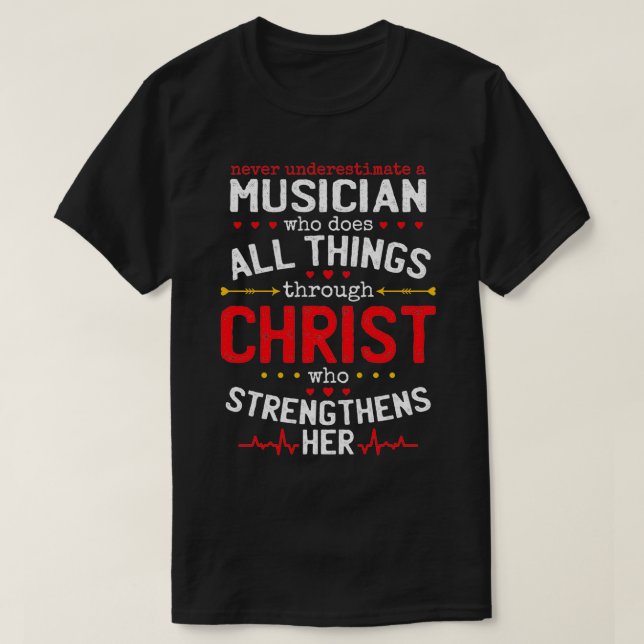 Camiseta Música Cristiana Y Amante De La Música Cristiana (Diseño del anverso)