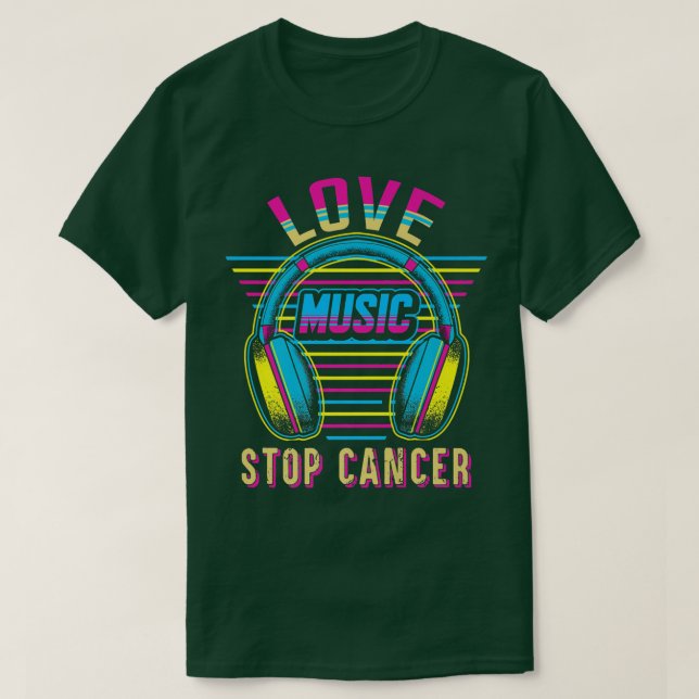 Camiseta Música de amor para evitar el cáncer de camisas St (Diseño del anverso)