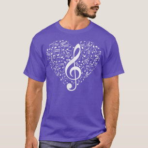 Camiseta Música de amor Símbolos musicales Corazón para mús