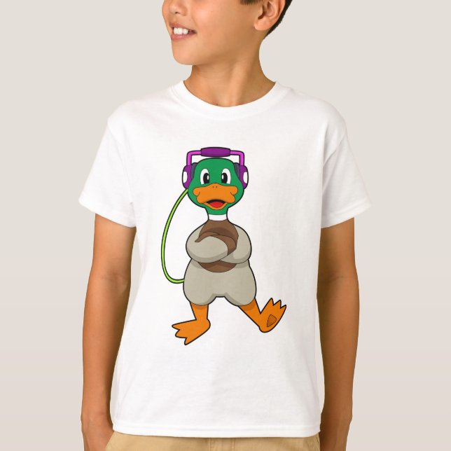 Camiseta Música de audífono de Duck (Anverso)