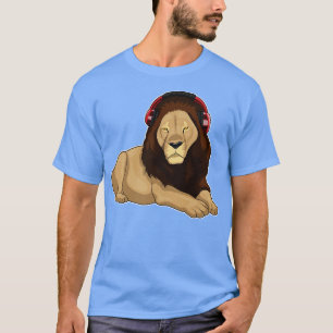 Camiseta Música de audífono de león