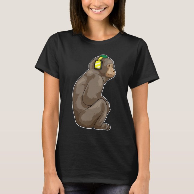 Camiseta Música de audífono de mono (Anverso)