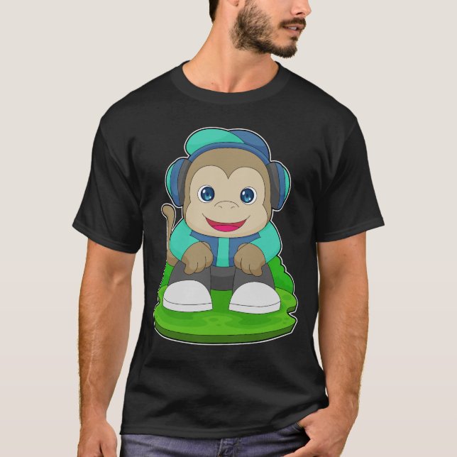 Camiseta Música de audífono de mono (Anverso)