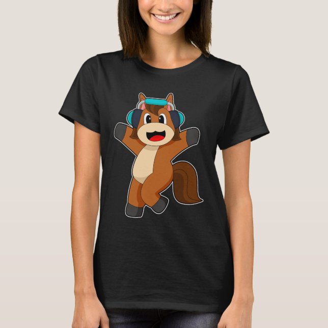 Camiseta Música de audífonos para caballos (Anverso)