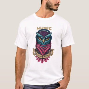 Camiseta música de búho
