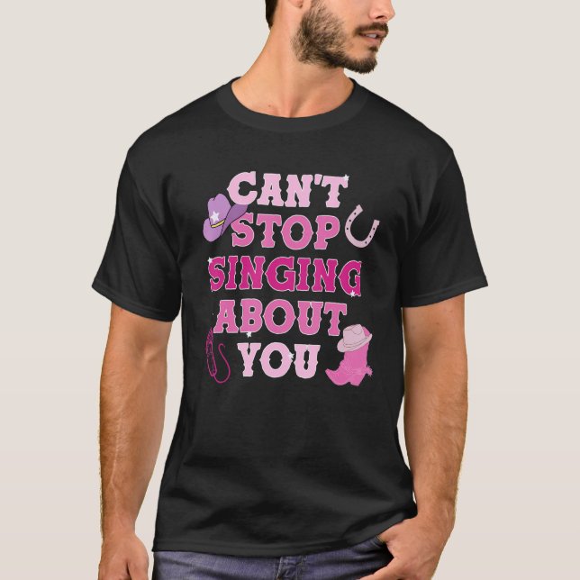 Camiseta Música de campo de vaca sureña de estética rosa cú (Anverso)