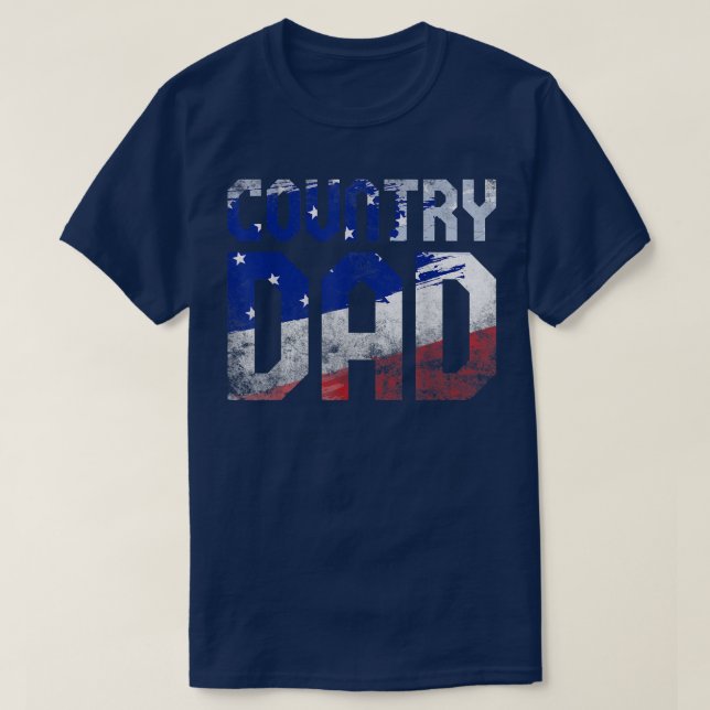 Camiseta Música de campo masculina papá vincula la bandera  (Diseño del anverso)