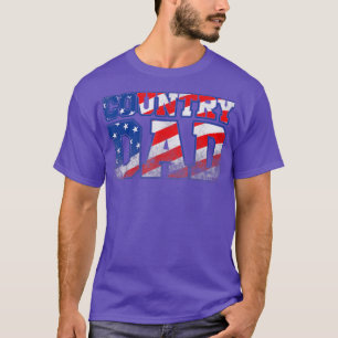 Camiseta Música de campo masculina papá vintage bandera est