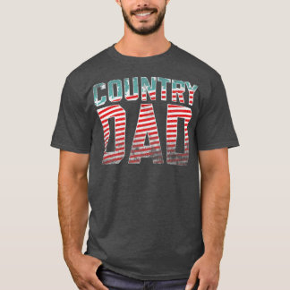 Camiseta Música de campo masculina papá vintage bandera est