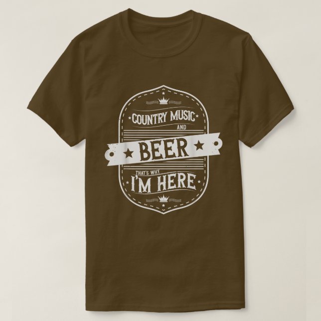 Camiseta Música de campo y cerveza por eso estoy aquí (Diseño del anverso)