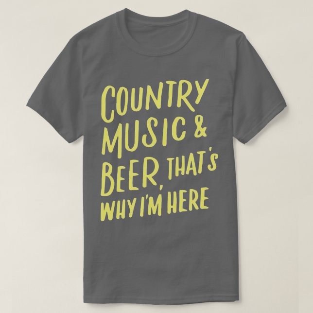 Camiseta Música de campo y cerveza por eso estoy aquí, curi (Diseño del anverso)