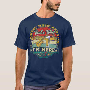 Camiseta Música de campo y cerveza por eso estoy aquí guita
