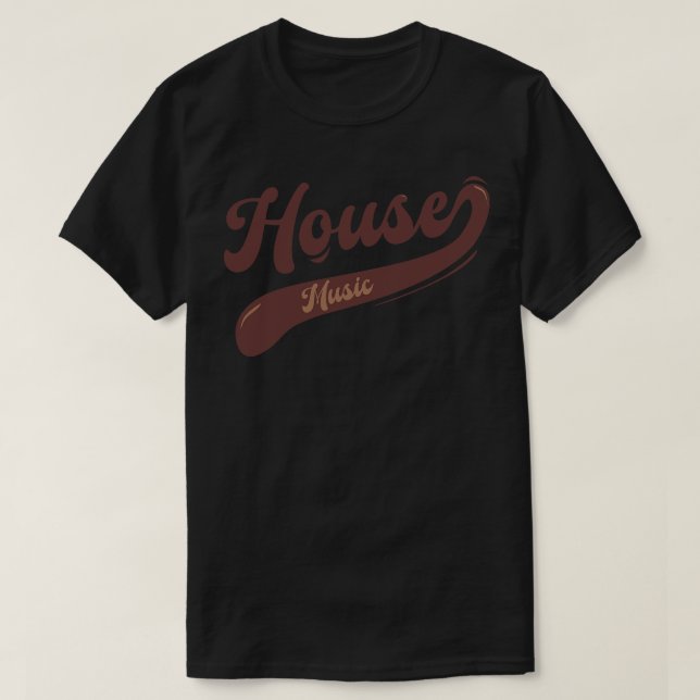 Camiseta Música de casa Brown Vintage V1 (Diseño del anverso)