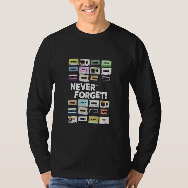 Camiseta Música de Cassette Tapes Mixtapes 1980 (Anverso)