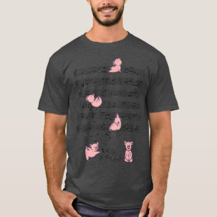 Camiseta Música de cerdo divertida yoga Jugando con Music N