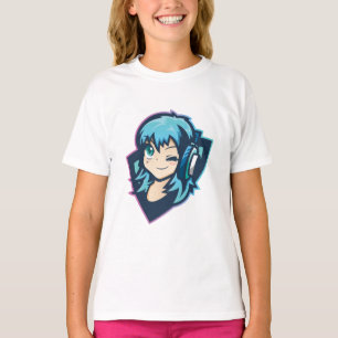 Camiseta Música de chica de anime gamer linda