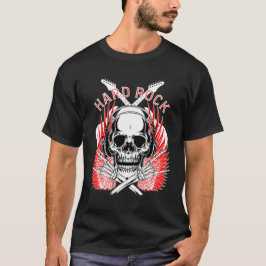 Camiseta música de cráneo de rock duro