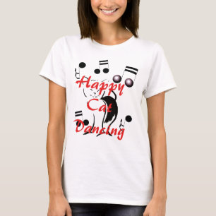 Camiseta Música de danza musical del gato de la diversión