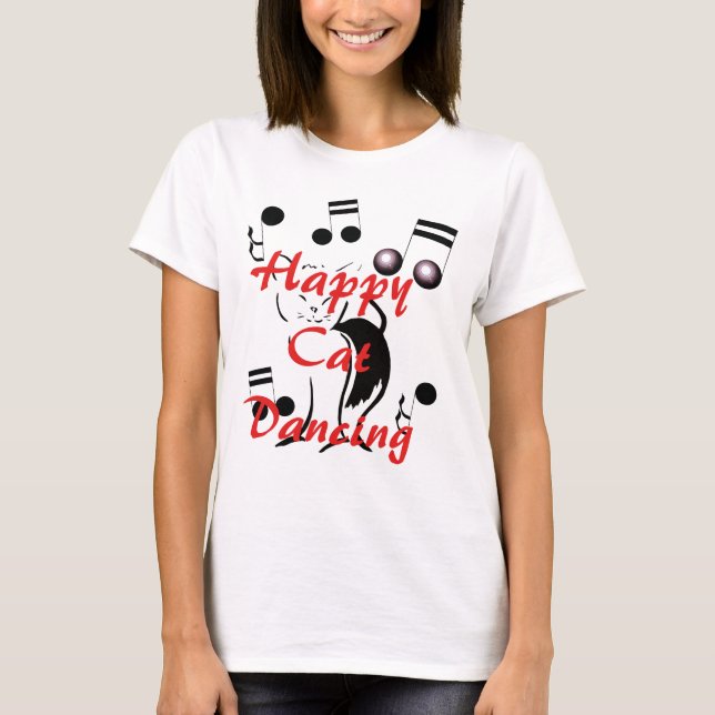 Camiseta Música de danza musical del gato de la diversión (Anverso)