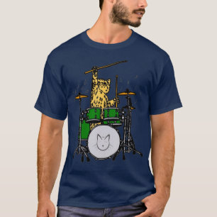 Camiseta Música De Gato De Drummer, Un Músico Que Ama El Te