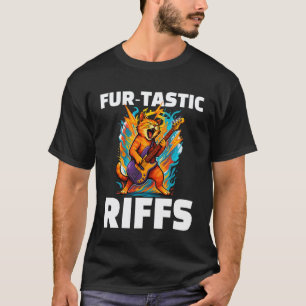 Camiseta Música de gato Riff de guitarra Rock Fur Riffs Tás
