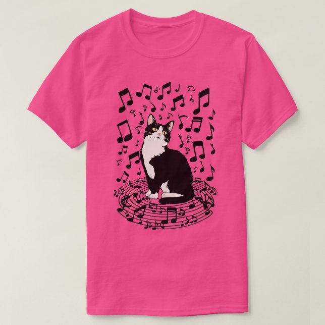 Camiseta música de gatos 1 (Diseño del anverso)
