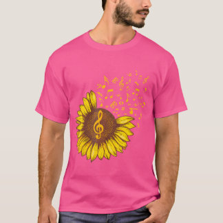 Camiseta Música de girasol Nota Música Los amantes de la mú