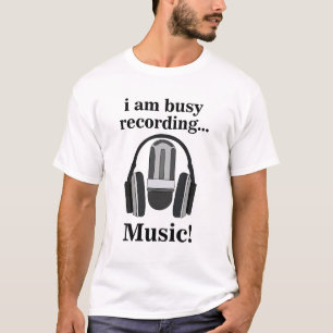 Camiseta Música de grabación de auriculares con micrófono