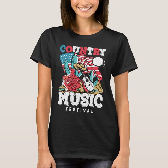 Camiseta música de guitarra apparcian usa country music (Anverso)