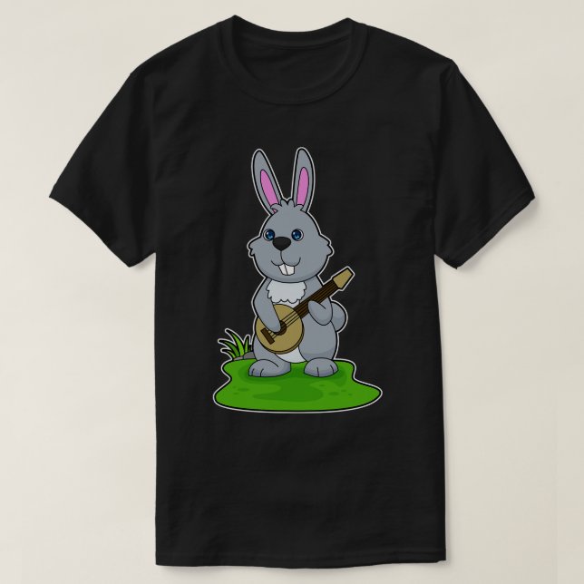 Camiseta Música de guitarra de conejo (Diseño del anverso)