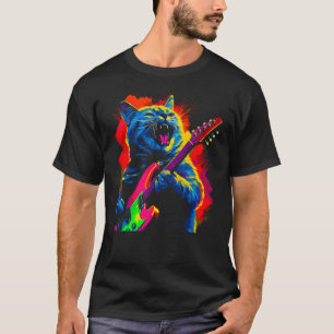 Camiseta Música de Guitarra de Gato British Shorthair