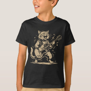 Camiseta Música de Guitarra de Gato Diseño de Animal de Dib