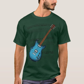 Camiseta Música de guitarra de jazz puntaje guitarrista elé