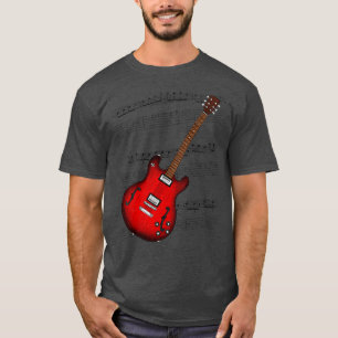 Camiseta Música de guitarra de jazz puntaje guitarrista elé